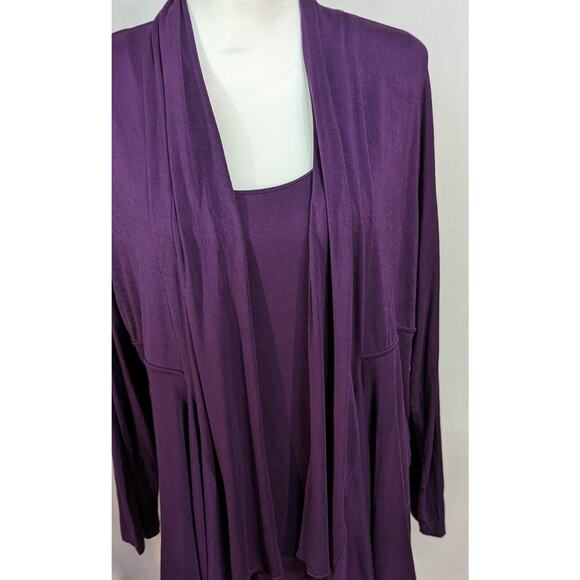 Laurel Top and cardigan Top B 43"Jacket 44" CB 26.5" Plum/Purple.top Draped - Picture 3 of 15